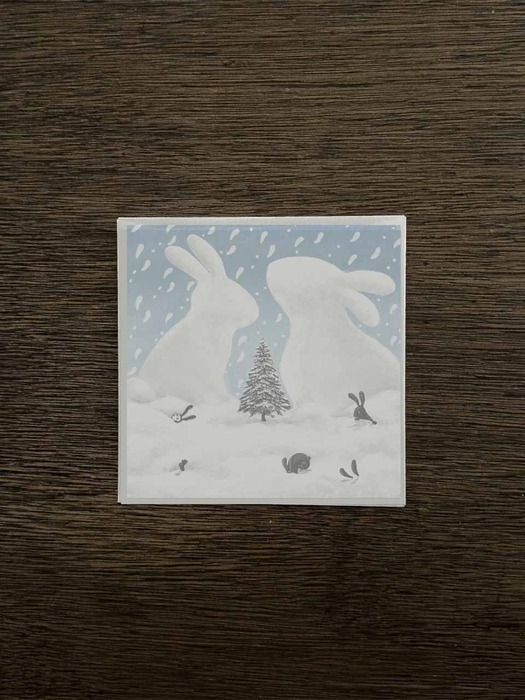 Ice bunnies mini postcard