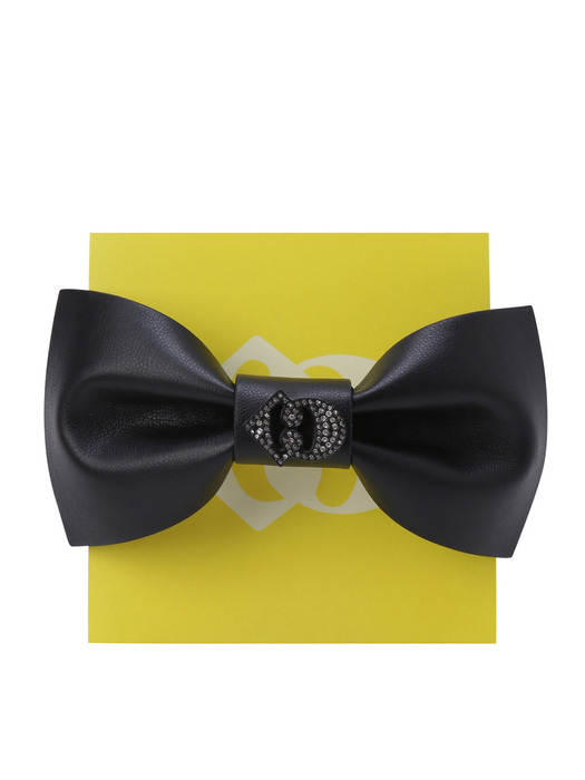 [Holiday Edition] Cubic Emblem Ribbon Hair Pin_LXEAM24040BKX