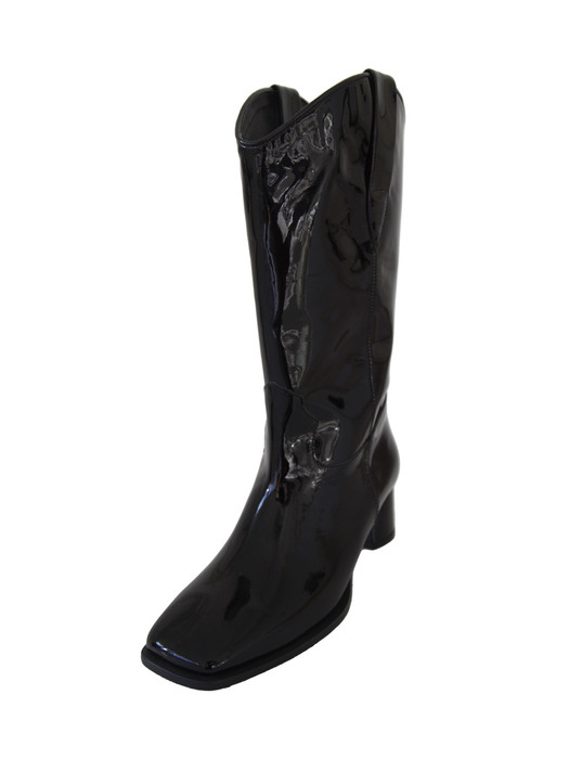 Asher_Square Western Boots_CDBT52_Patent Black