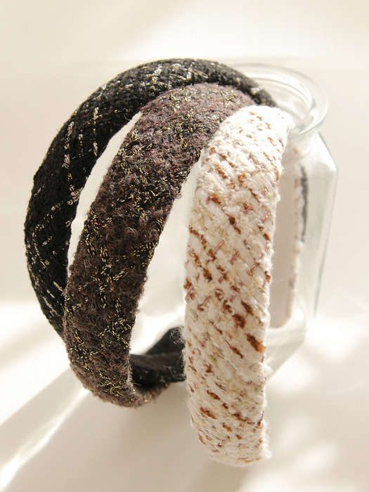 Tweed Convex Glitter Hair Band H01112 (3 Colors)