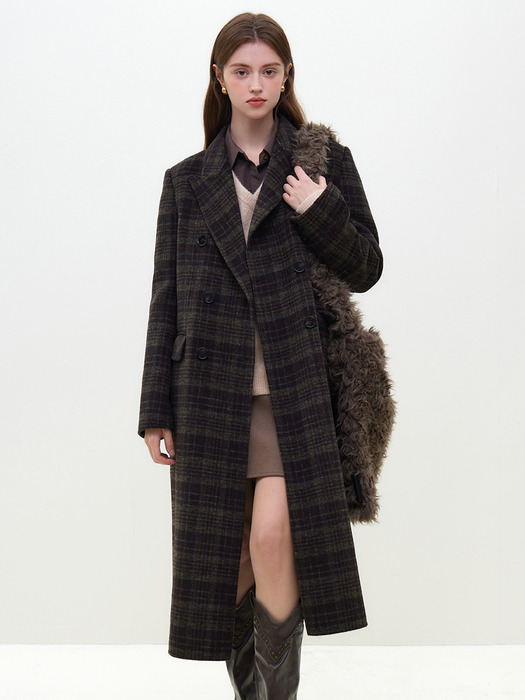 WD_High-end plaid woolen coat