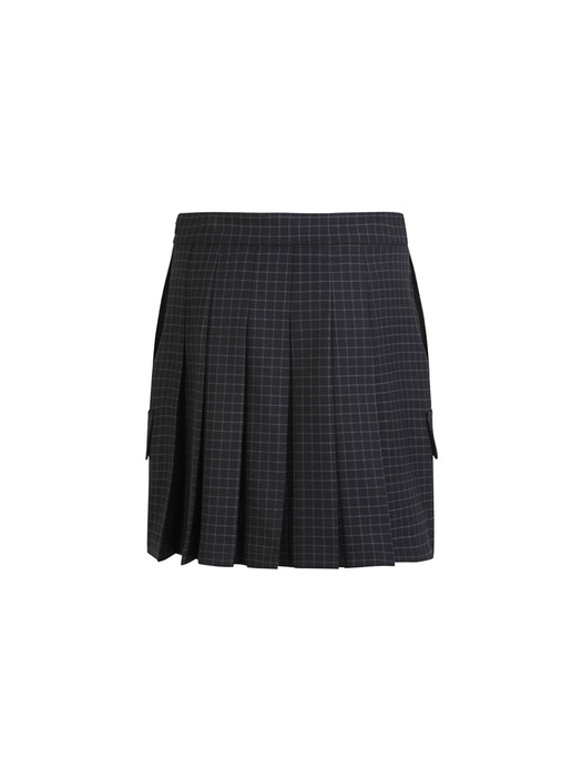 Back Pleats Mini Skirt_LFKAS24120NYD