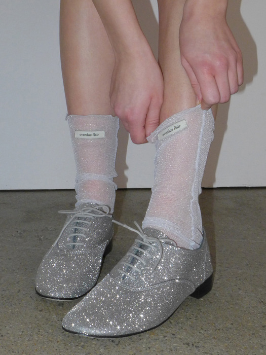 GLITTER MESH SOCKS_SILVER