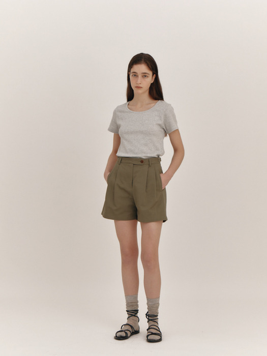 Basic Cotton Shorts(Khaki)