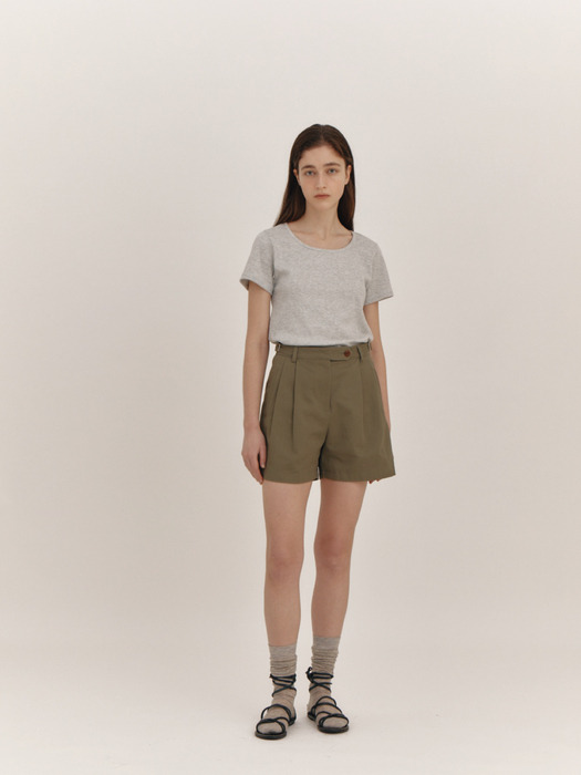 Basic Cotton Shorts(Khaki)