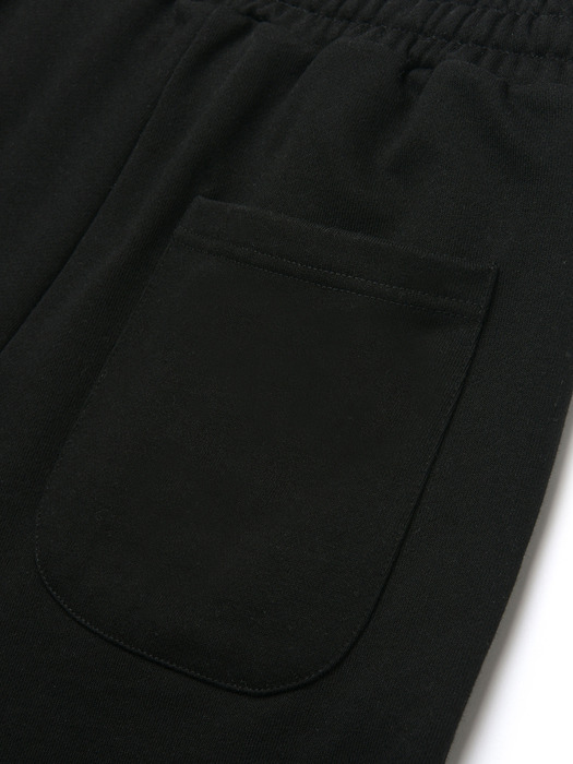 pintuck french terry half pants_black