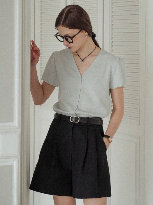 Italian leather modern square buckle belt[2color]