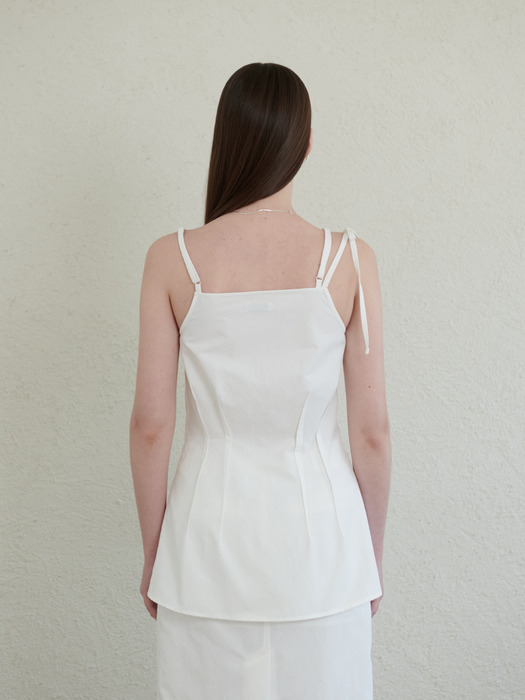 OUT SEAM DETAIL CAMISOLE BLOUSE_WHITE