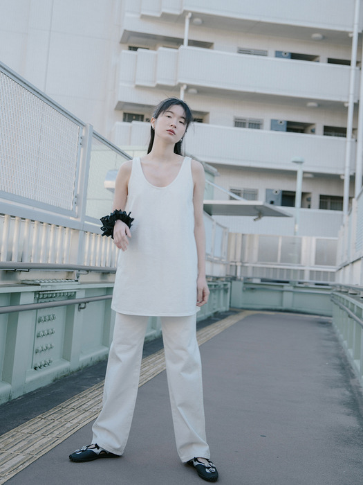 DENIM MINI ONE-PIECE_OFF WHITE