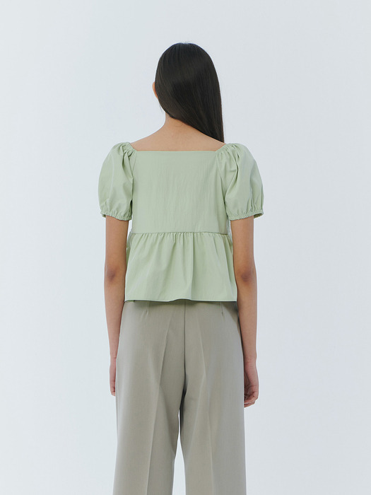 Haruta Ribbon Shirring Blouse