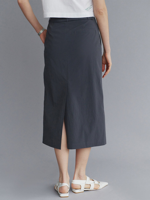 Top-Stitched Color Long Skirt SW4MS760-13