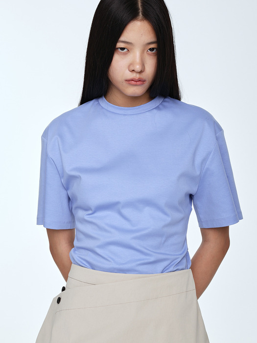 Tie Detail Oversized T-shirt _ Soft Blue