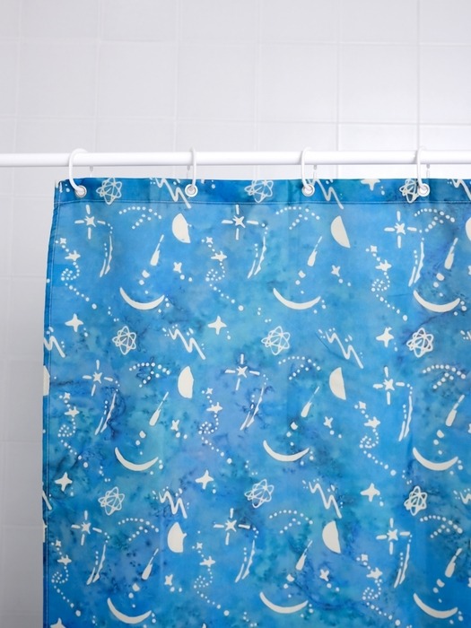 [Shower curtain] Moon Night - Galaxy Blue