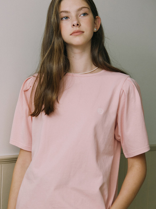 Volume sleeve Logo T-shirt - Pink