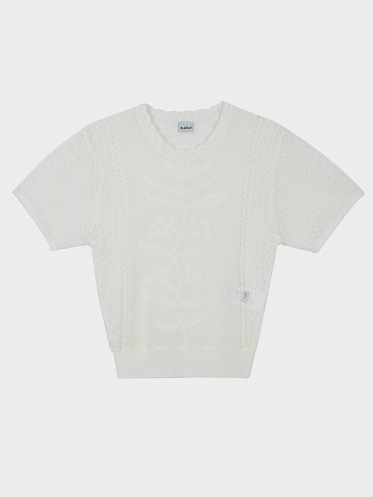 Flower Jaquard half Knit IVORY