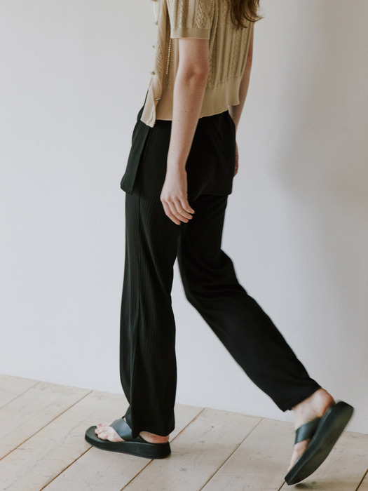 JERSEY SKIRT WRAP PANTS_BLACK