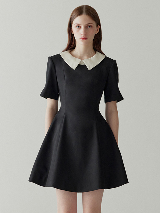 Silk Collar Dress Mini