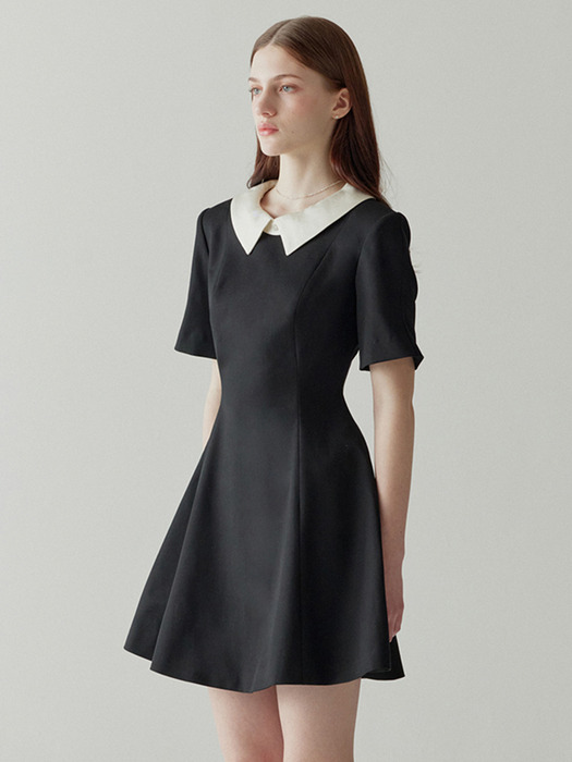 Silk Collar Dress Mini