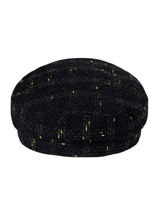 TWEED HUNTING CAP_BLACK GOLD