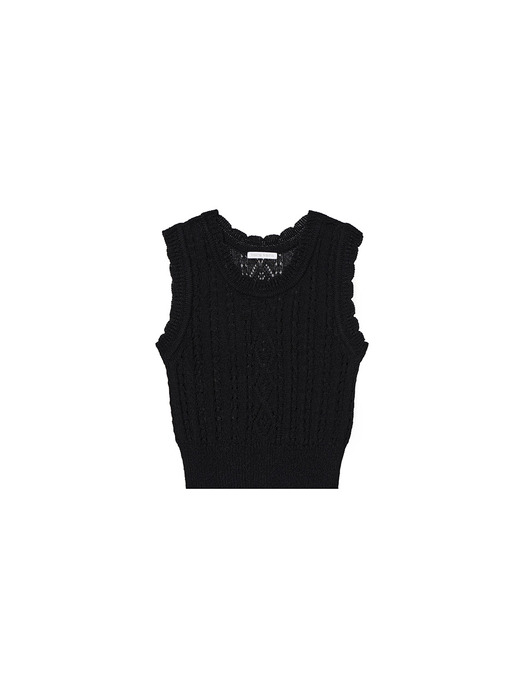 Mohair Crochet Knit Vest VC2478KV701M