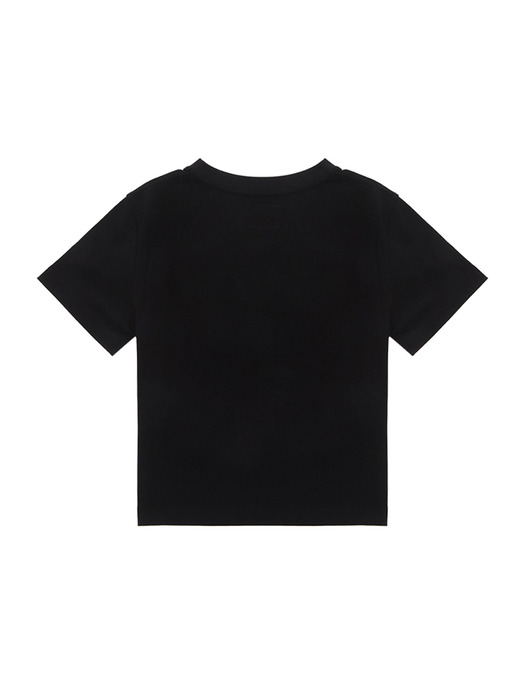 DAZZLE LETTERING CROP TOP IN BLACK