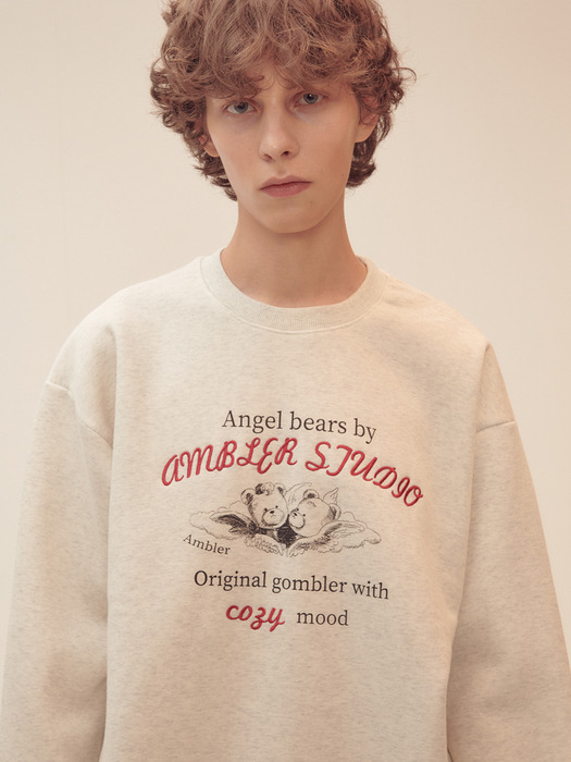 Angel bears Sweatshirt AMM1210 (Oatmeal)