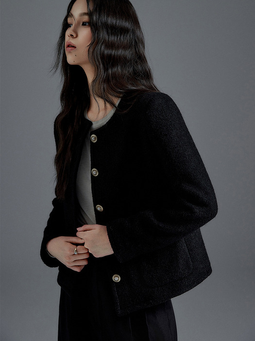 Bessie wool boucle tweed jacket (2colors)