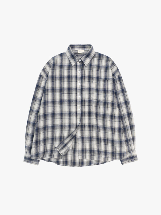 Oversized checkered shirt Blue