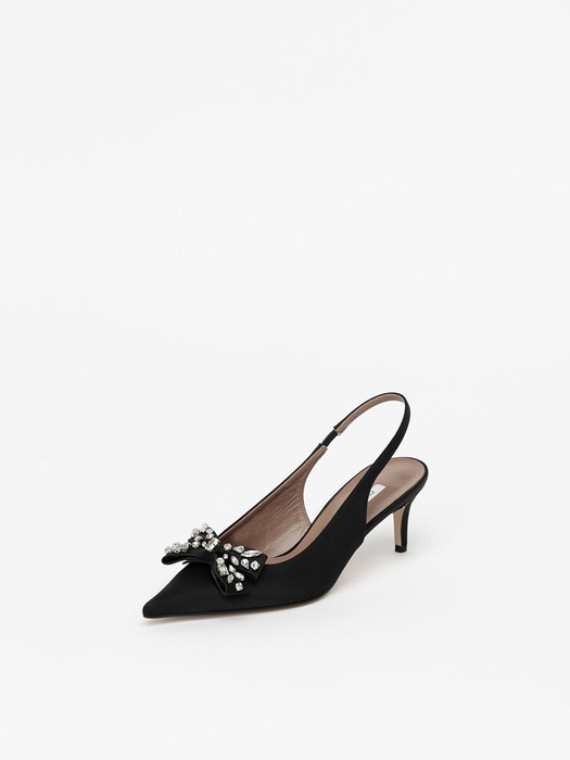 Antoinette Slingbacks in BLACK SILK