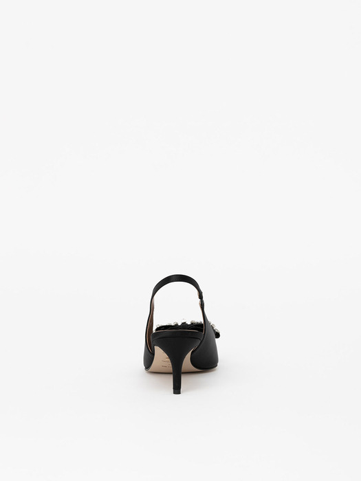 Antoinette Slingbacks in BLACK SILK