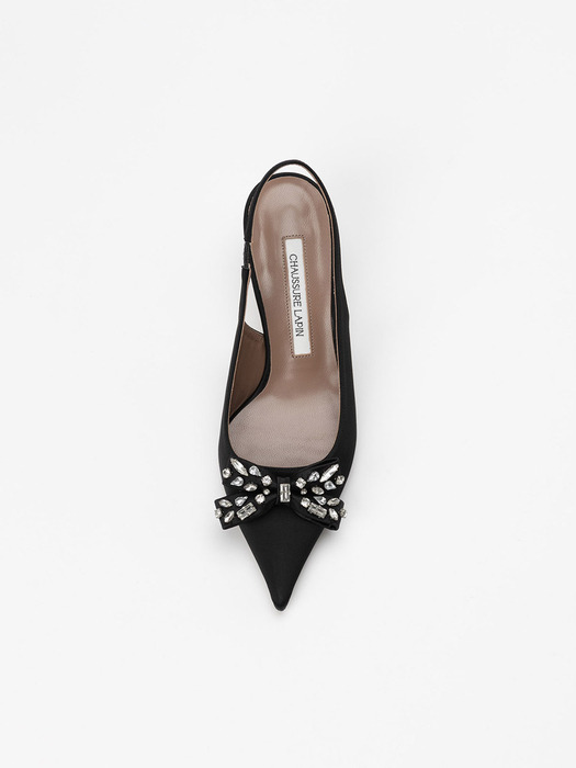 Antoinette Slingbacks in BLACK SILK