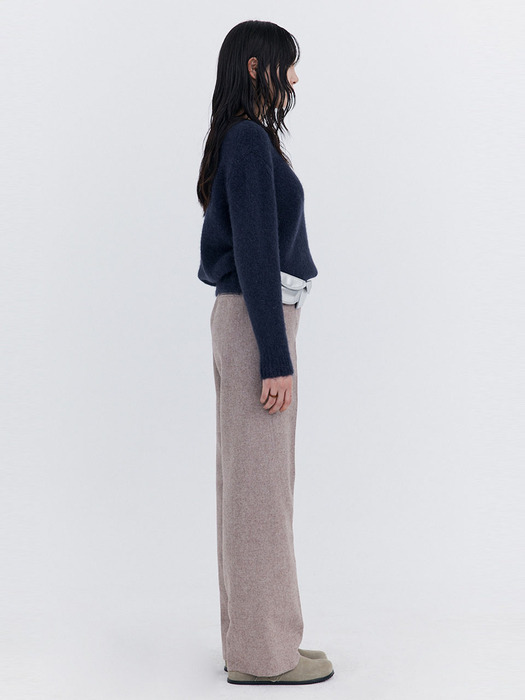 Alpaca Boucle Knit Pullover_Navy