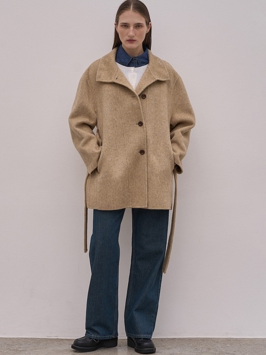 Handmade Wool Half Robe Coat_2Color