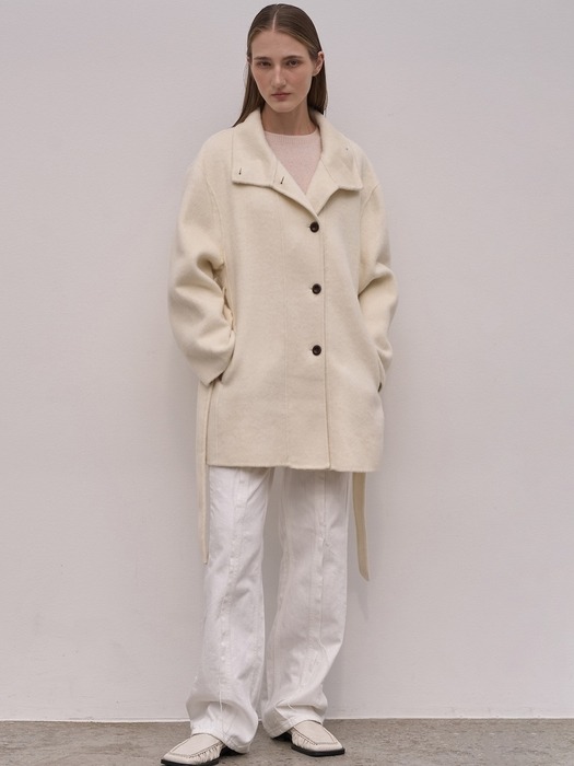 Handmade Wool Half Robe Coat_2Color