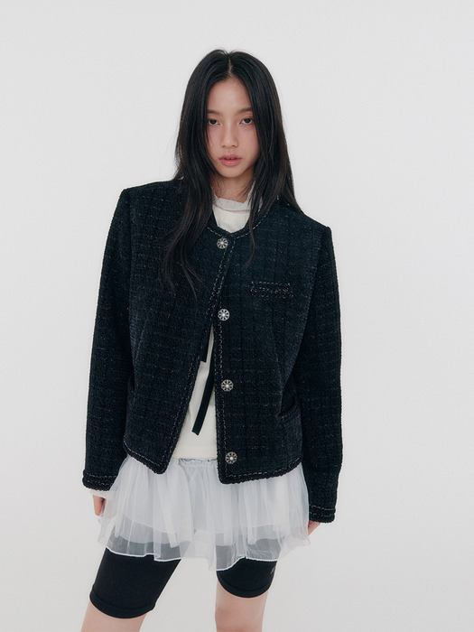 Classy Tweed Jacket _ Black