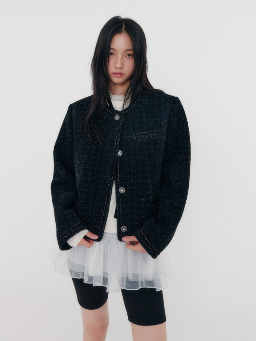 Classy Tweed Jacket _ Black