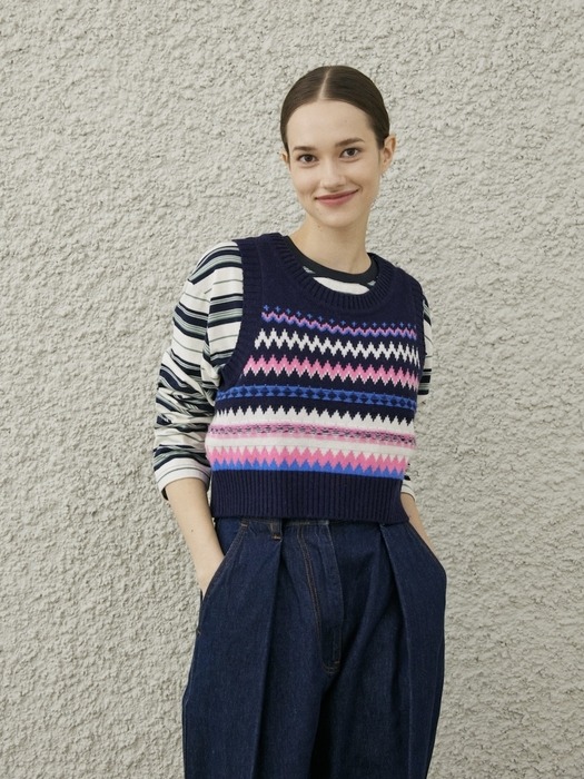 LILLE KNIT VEST_NAVY