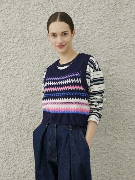 LILLE KNIT VEST_NAVY