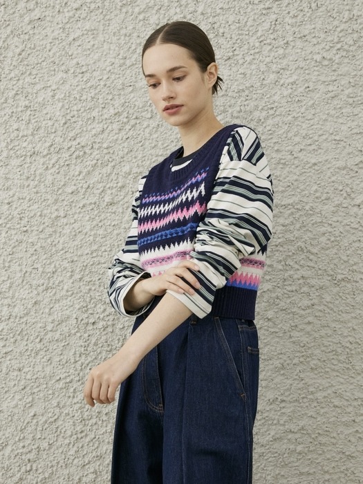 LILLE KNIT VEST_NAVY