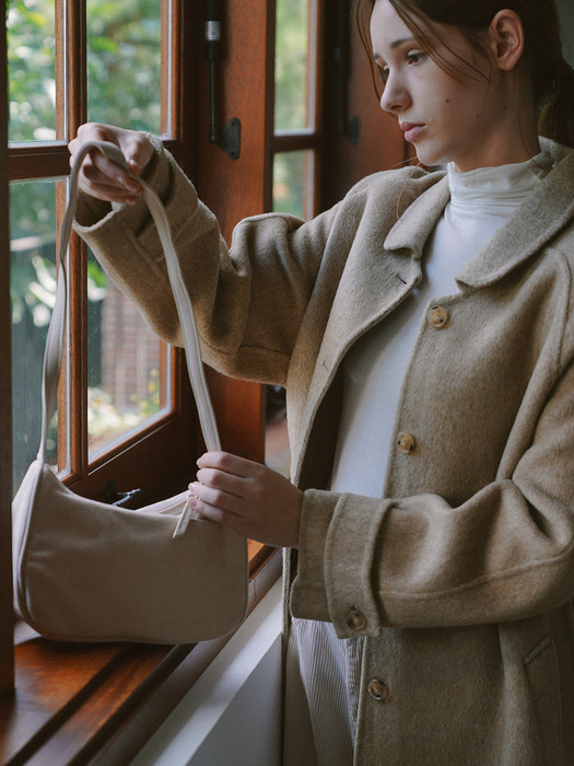 Soft Suede Mini Shoulder Bag - Ivory