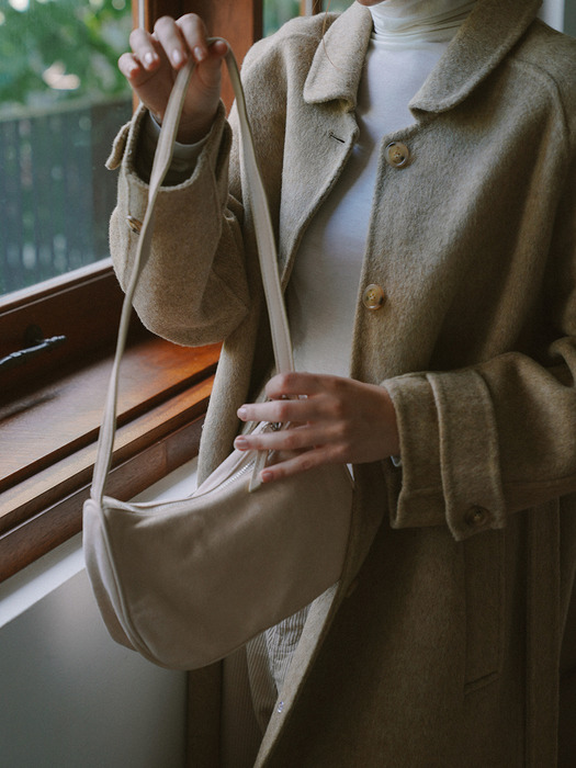 Soft Suede Mini Shoulder Bag - Ivory