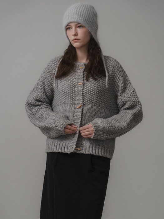 Woolly duffle cardigan (gray)