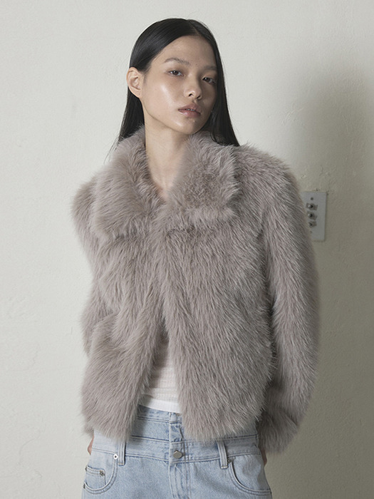 FAUX FUR JACKET - ASH GREY