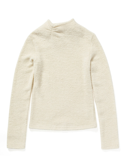 Shirring Turtleneck Top_IVORY