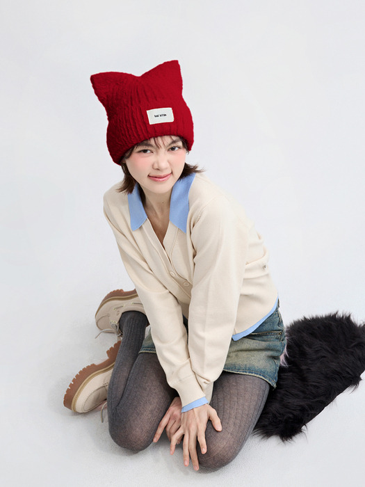 Kitten Ears Beanie (RED)