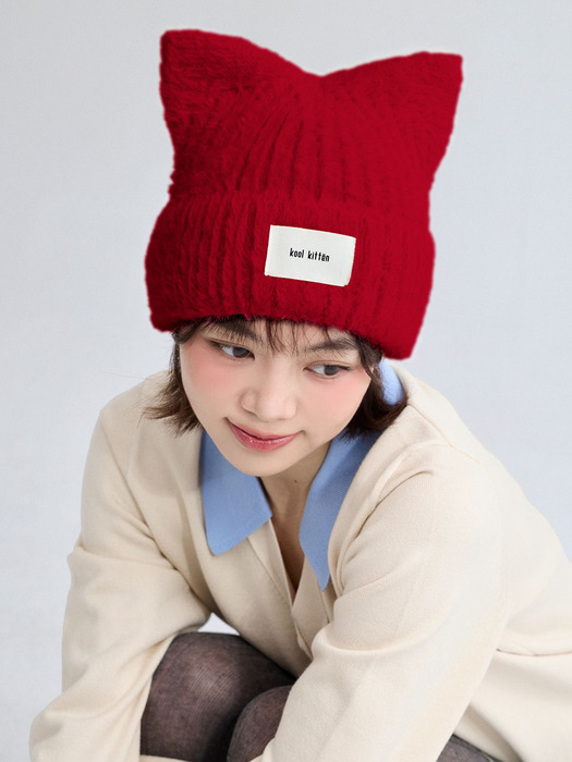 Kitten Ears Beanie (RED)