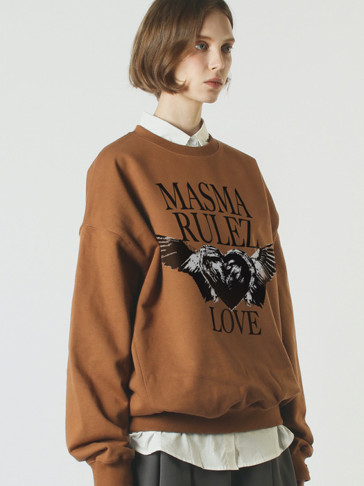 Heart of wings sweatshirt _ Brown