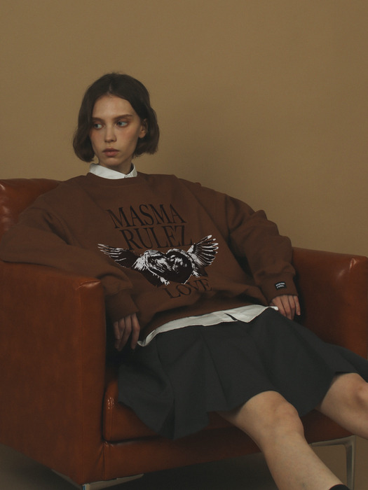 Heart of wings sweatshirt _ Brown