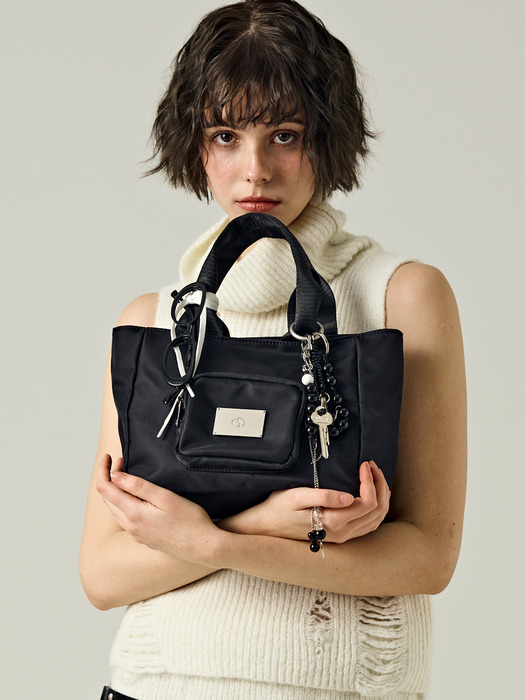 [SALAD BOWLS] SYMBOL NYLON TOTE BAG 2色★トートバック 샐러드볼즈]SYMBOL NYLON TOTE BAG [BLACK]