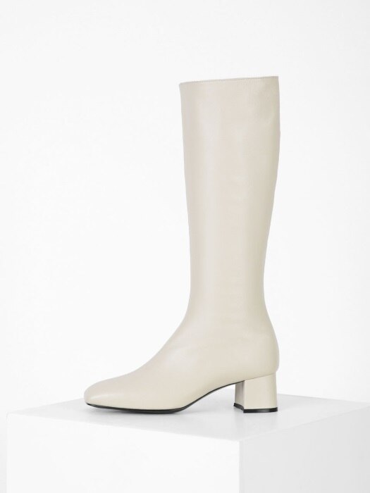 SQUARE LONG BOOTS - IVORY
